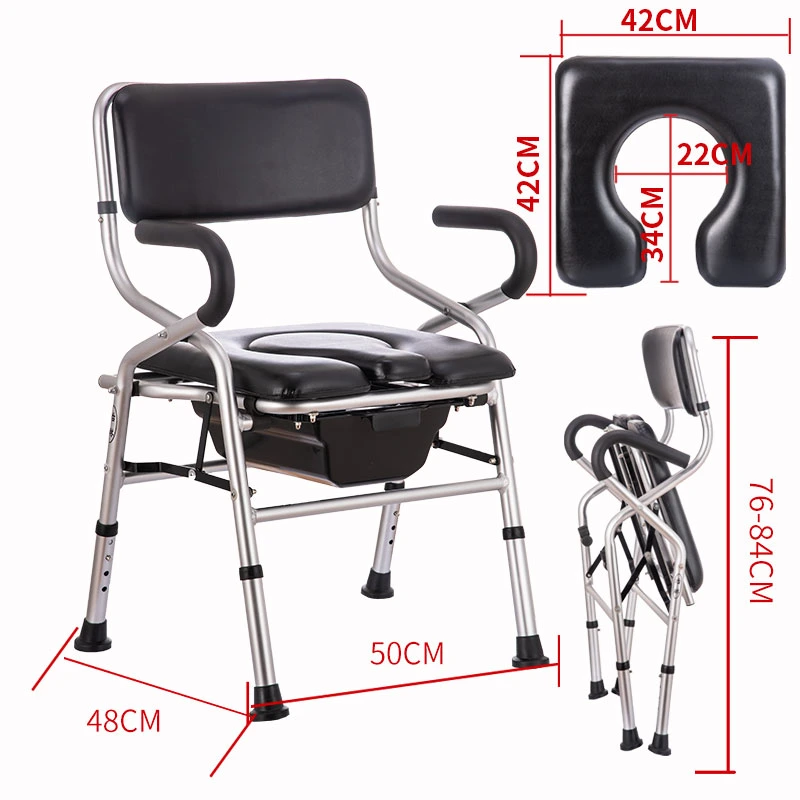 Lightweight Adjustable Aluminium Shower Chair Bath Bench with Commode Seat