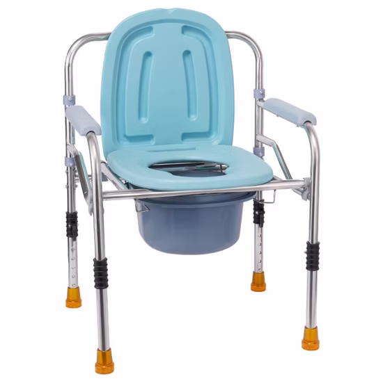Cadeira de rodas cômoda Silla Comoda com banho de alumínio para deficientes com rodas