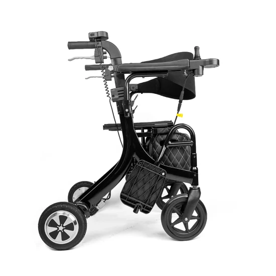 Andador elétrico dobrável leve em cadeira de rodas para idosos