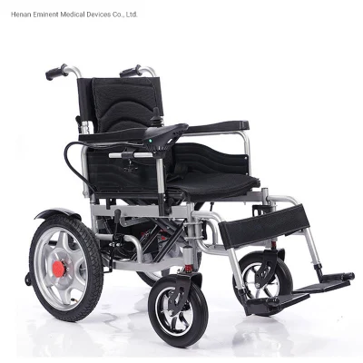 Modelo dobrável de quatro rodas com absorção de choque para deficientes, cadeira de rodas elétrica inteligente